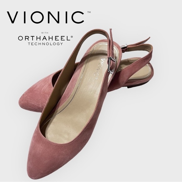 Vionic Shoes - VIONIC (NWT) Crystal Jade Slingback Suede Leather Shoes Size 10